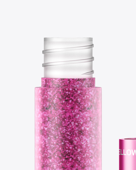 Opened Cosmetic Matte Metallic Bottle Mockup