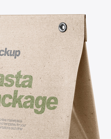 Kraft Bag with Ruote Pasta Mockup - Half Side View - Free Download