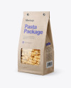 Kraft Bag with Fusilli Pasta Mockup - Half Side View