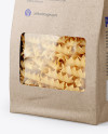 Kraft Bag with Fusilli Pasta Mockup - Half Side View