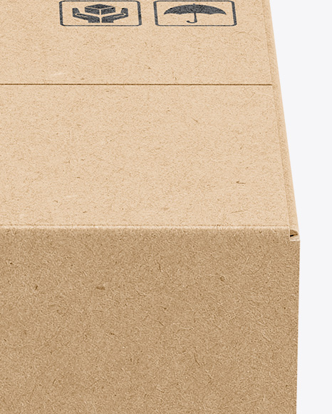 Kraft Box Mockup - Side View (High-Angle Shot)