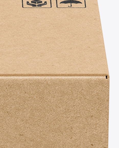 Kraft Box Mockup - Front View (High-Angle Shot)