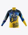 Men&#039;s Cycling Jersey With Long Sleeve Mockup - Front View