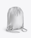 Glossy Gym Sack Mockup - Back Half Side View