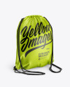 Glossy Gym Sack Mockup - Back Half Side View