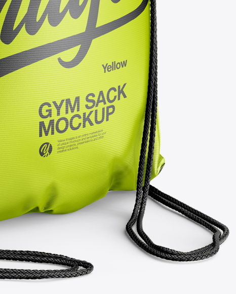 Glossy Gym Sack Mockup - Back Half Side View - Free Download Images