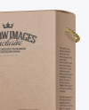 Kraft Rose Wine Bottles Box Mockup - Half Side View