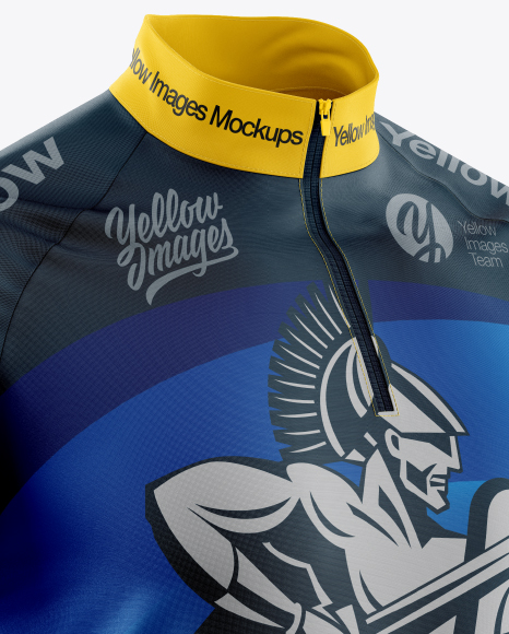 Men&#039;s Cycling Jersey Mockup - Half Side View