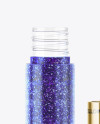 Opened Cosmetic Glossy Metallic Bottle Mockup