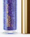 Opened Cosmetic Glossy Metallic Bottle Mockup