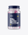 Clear Glass Pills Bottle Mockup