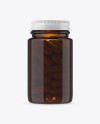 Amber Glass Pills Bottle Mockup