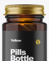 Amber Glass Pills Bottle Mockup