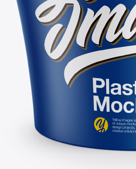 Plastic Matte Cup Mockup - Front View (High-Angle Shot)