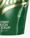 Glossy Stand Up Pouch Mockup - Front View