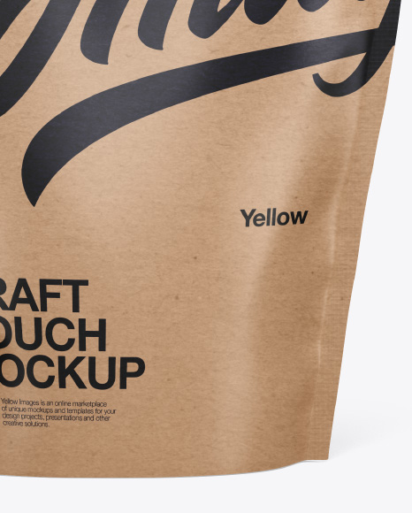 Kraft Stand Up Pouch Mockup - Front View