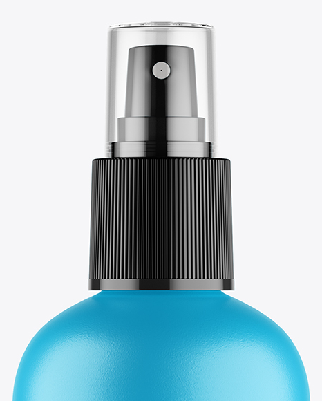 Matte Cosmetic Bottle w/ Transparent Cap Mockup