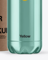 500ml Stainless Steel Bottle with Kraft Tube Mockup