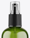 Green Plastic Cosmetic Bottle w/ Transparent Cap Mockup