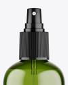 Green Plastic Cosmetic Bottle w/ Transparent Cap Mockup