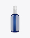 Blue Plastic Cosmetic Bottle w/ Transparent Cap Mockup