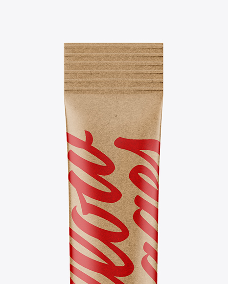 Kraft Stick Sachet Mockup - Front View