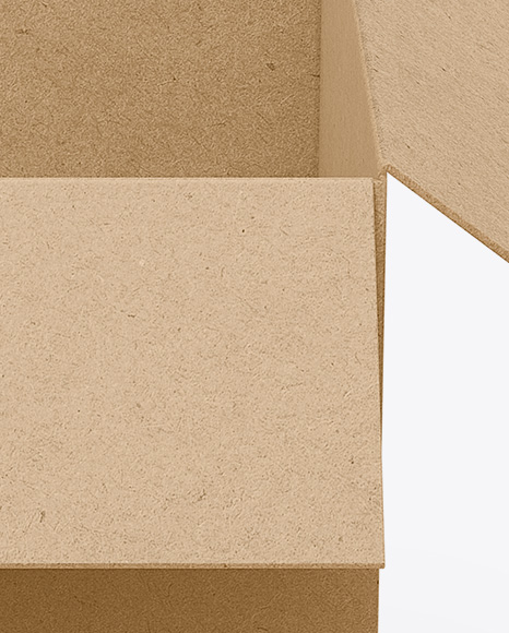 Opened Kraft Box Mockup - Front View (High-Angle Shot)