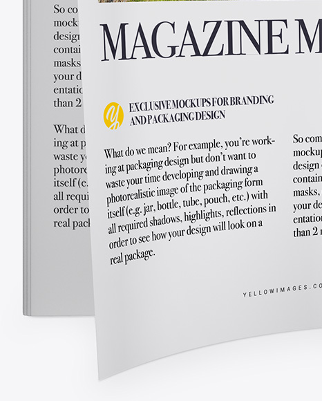 Opened Magazine Mockup - Top View