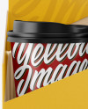 Matte Coffee Cup Holder W/ Matte Cups Mockup - Front View