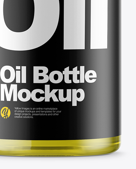 Clear Glass Oil Bottle Mockup