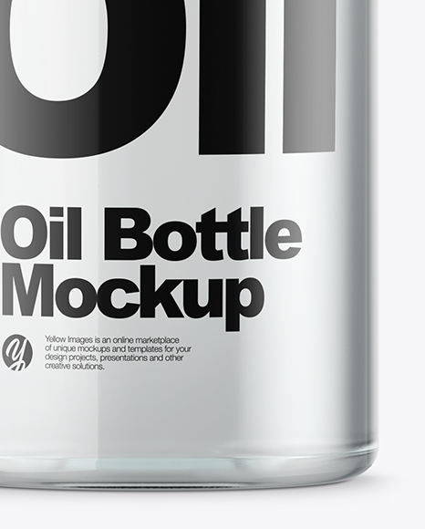 Clear Glass Oil Bottle Mockup