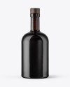 Dark Amber Glass Bottle with Wooden Cap & Wax Mockup