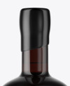 Dark Amber Glass Bottle with Wooden Cap & Wax Mockup