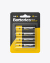 4 Pack Battery AA Mockup