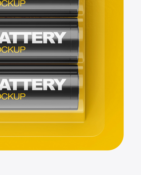 4 Pack Battery AA Mockup