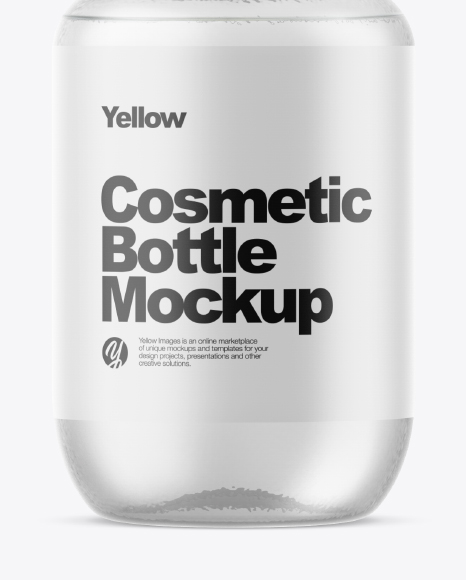Clear Glass Cosmetic Bottle with Liquid Mockup Clear Glass Cosmetic Bottle with Liquid Mockup