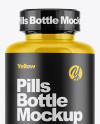 Glossy Pills Bottle With Shrink Sleeve Mockup