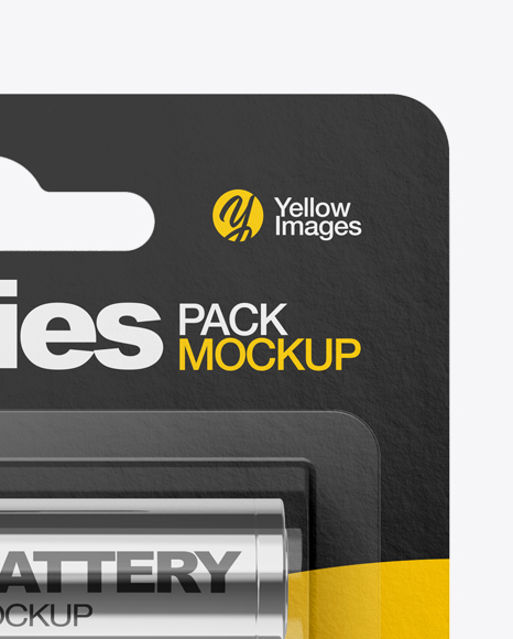 4 Pack Metallic Battery AA Mockup