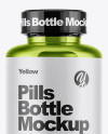 Metallic Pills Bottle With Shrink Sleeve Mockup