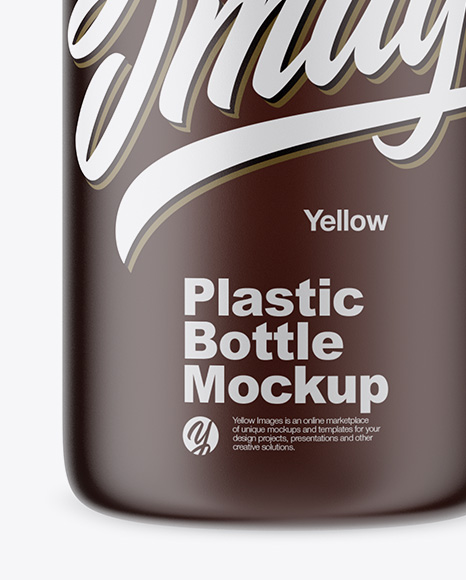 Amber Plastic Bottle Mockup