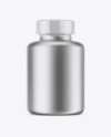 Matte Metallic Pills Bottle With Shrink Sleeve Mockup