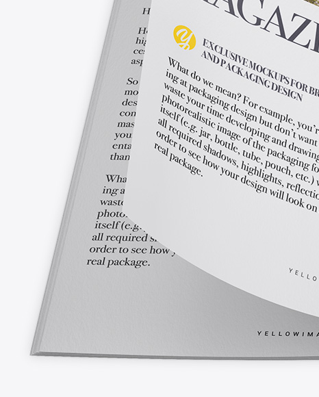 Opened Textured Magazine Mockup - Top View