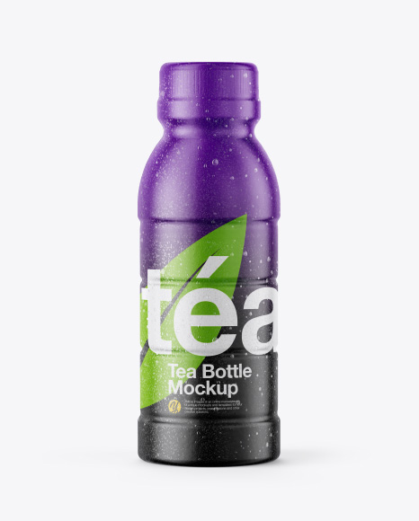 10oz Tea Bottle in Shrink Sleeve with Condensation Mockup - Front View