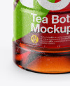 10oz Tea Bottle in Shrink Sleeve with Condensation Mockup - Front View (High-Angle Shot)