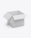 Opened Paper Box Mockup - Half Side View (High-Angle Shot)