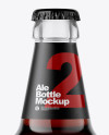 Clear Glass Bottle With Brown Ale Mockup