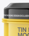 Glossy Round Tin Box Mockup - Front View
