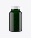 Dark Green Glass Bottle With Pills Mockup