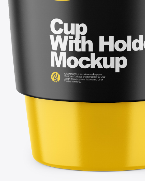 Glossy Cup with Holder Mockup