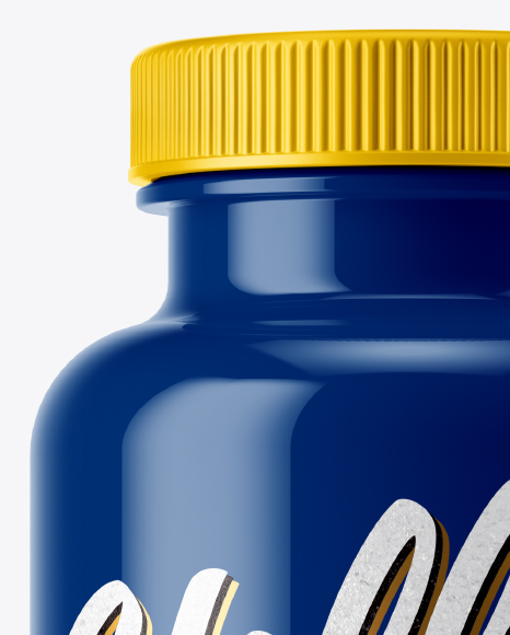 Glossy Plastic Pills Bottle Mockup